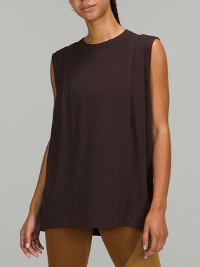 340. Lululemon Modal Pleated Shoulder TankTop French Press